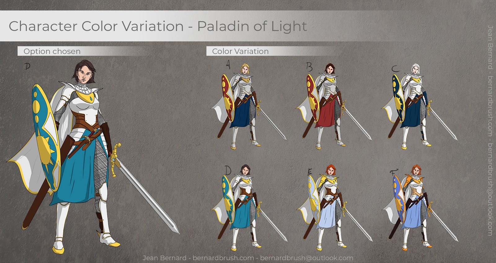Character color variation - Paladin of Light - Jean Bernard