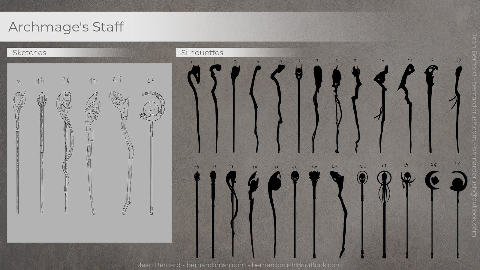 Archmage's Staff - Silhouettes and Sketches - Jean Bernard